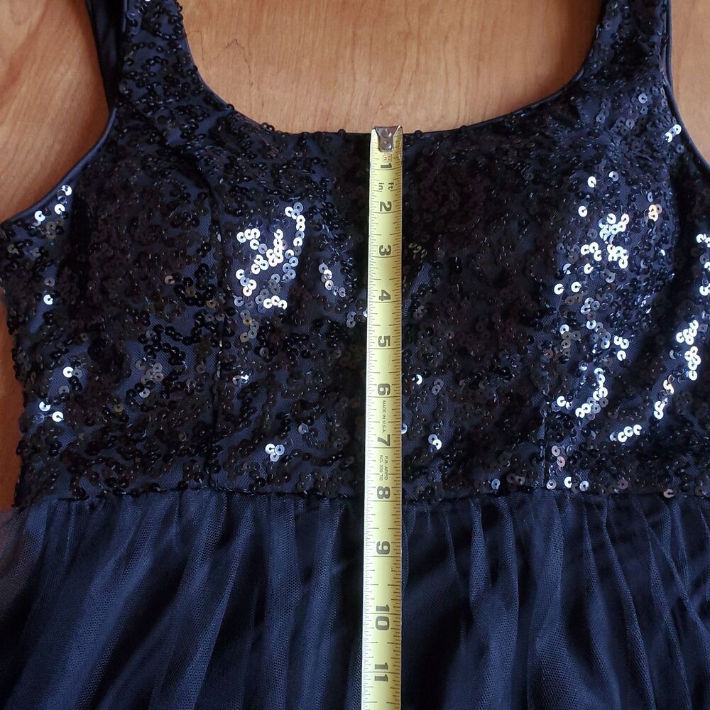 Ever Pretty Maxi Dress XL 10 Black Tulle Sequin Evening Gown Witchy Whimsigoth - Picture 13 of 14